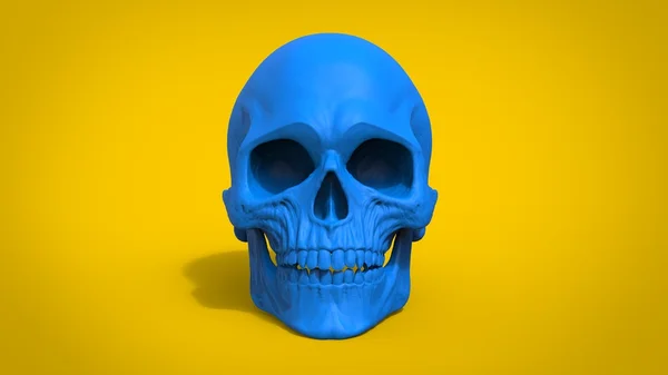 Cráneo azul - Ilustración 3D — Foto de Stock
