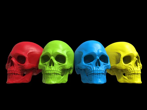 Crânes colorés - Illustration 3D — Photo