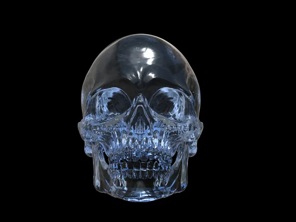 Crystal skull - framifrån — Stockfoto