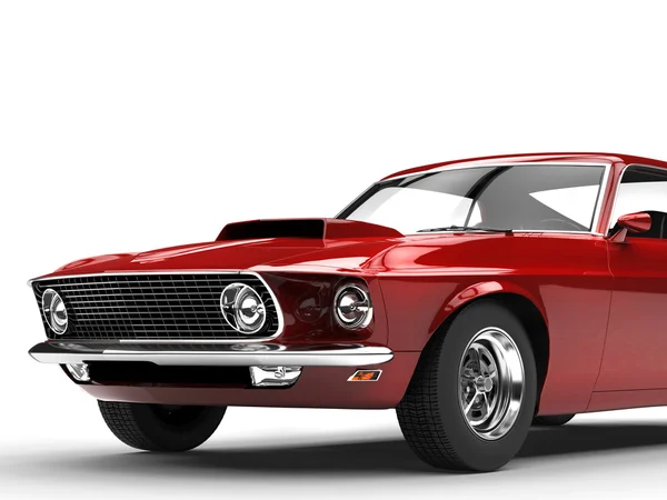 Vintage red muscle car - close seup shot — Stok Foto