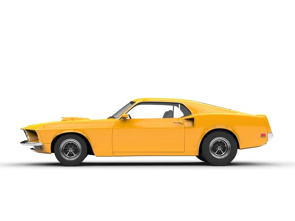 Impressionante muscle car giallo - vista laterale — Foto Stock