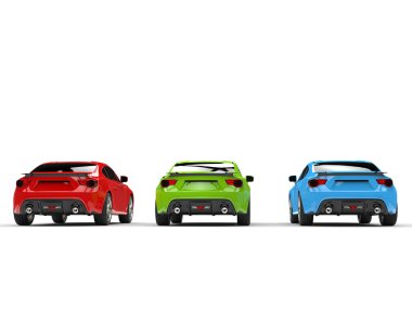 RGB genel spor arabalar - arkadan görünüm