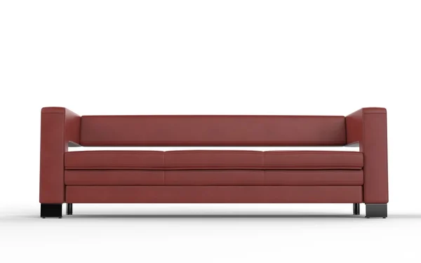 Moderne rood lederen sofa — Stockfoto