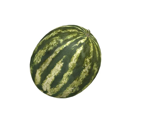 Grote watermeloen - geïsoleerd op wit — Stockfoto