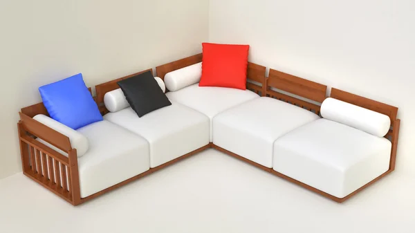 Wohnzimmer beige Möbel Set - von oben — Stockfoto