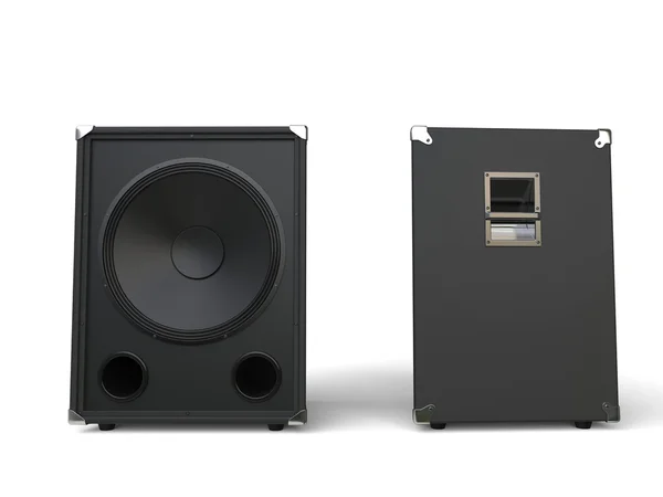 Altoparlante subwoofer - vista frontale e laterale — Foto Stock