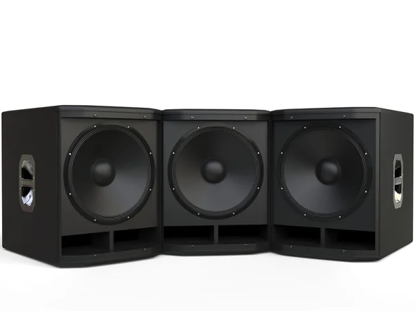 Tres altavoces subwoofer pequeños — Foto de Stock