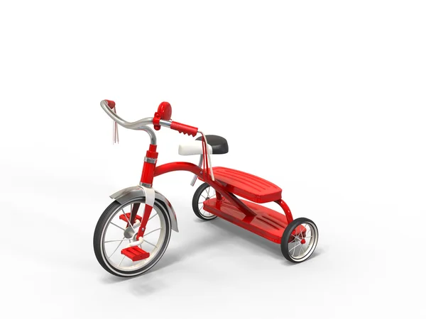 Красный трехколесный велосипед - студия освещения — стоковое фото