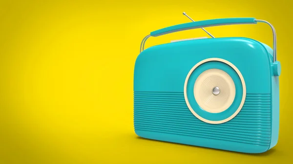 素晴らしい光青ビンテージ ラジオ — ストック写真