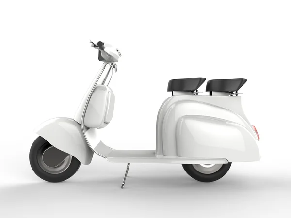 Snow white moped - side view — Stock Photo, Image