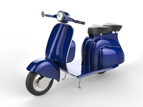 Vivid azul velho estilo scooter — Fotografia de Stock