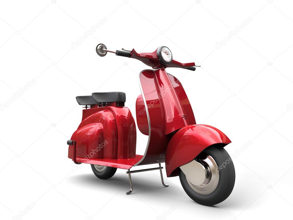 Cherry red vintage scooter