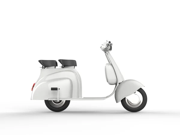 Witte Scooter - zijaanzicht — Stockfoto