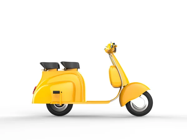 Yellow scooter - side view — Stock Photo, Image