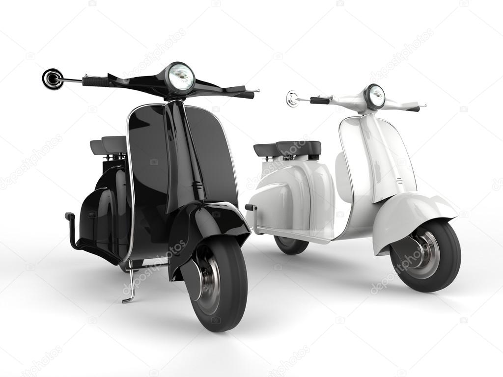 Black and white motor bikes