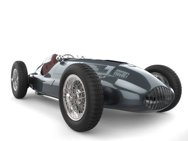 Klasik kobalt mavi yarış arabası - ön yakın çekim