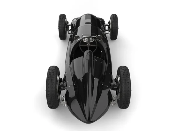 美丽的老式黑色赛车运动车顶部向下看 — 图库照片