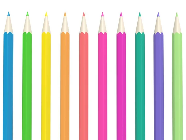 Conjunto Lápices Colores Brillantes — Foto de Stock