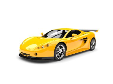 Güzel sarı modern spor süper araba - güzellik çekimi