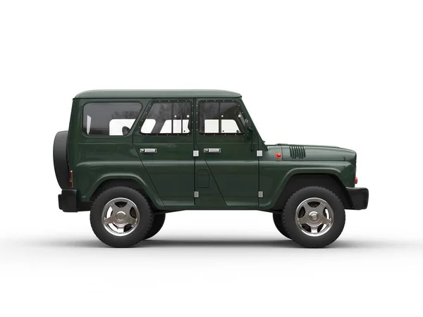 Jungle Green Powerful Road Car Side View — Stock Photo, Image