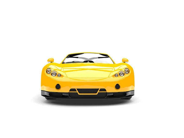 Beautiful Yellow Modern Sport Supercar Front View — Stock Photo, Image