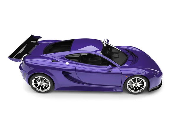 皇家紫罗兰色现代快速超级车侧面观景 — 图库照片
