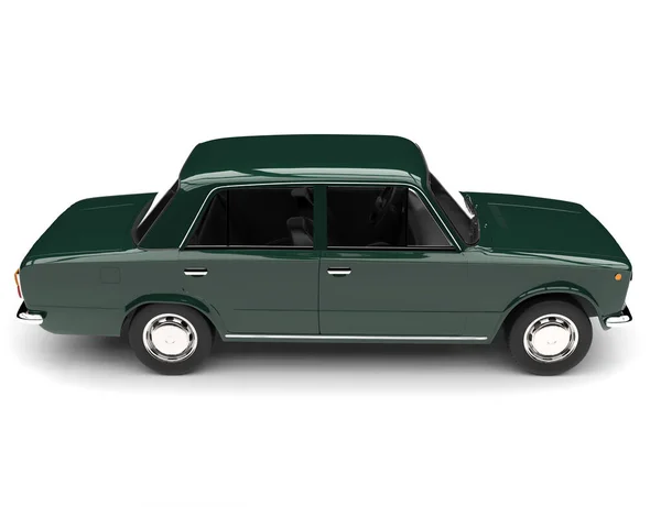 Carro Velho Verde Escuro Era Soviética Vista Lateral — Fotografia de Stock