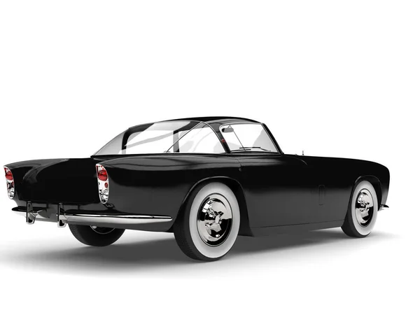 Nacht Schwarzer Oldtimer Muscle Car Mit Weißen Wandreifen Rückseite — Stockfoto