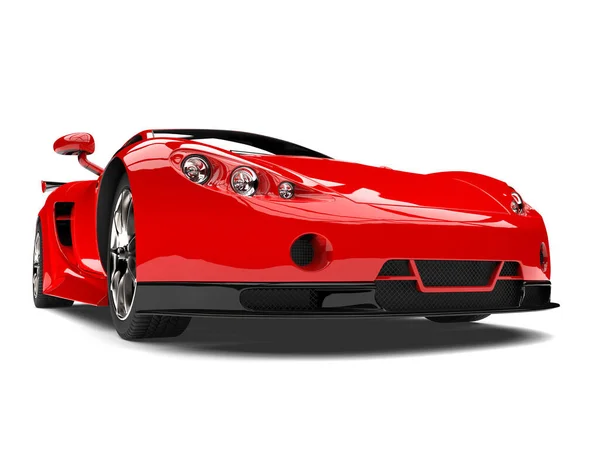 Slick Red Super Sports Car Beauty Shot Closeup Shot — Stock Photo, Image