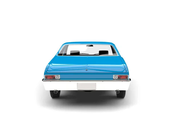 Sky Blue Old Vintage Muscle Car Back View — Stock Photo, Image