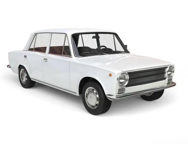 White Soviet Era Vintage Car Studio Shot — Foto de Stock