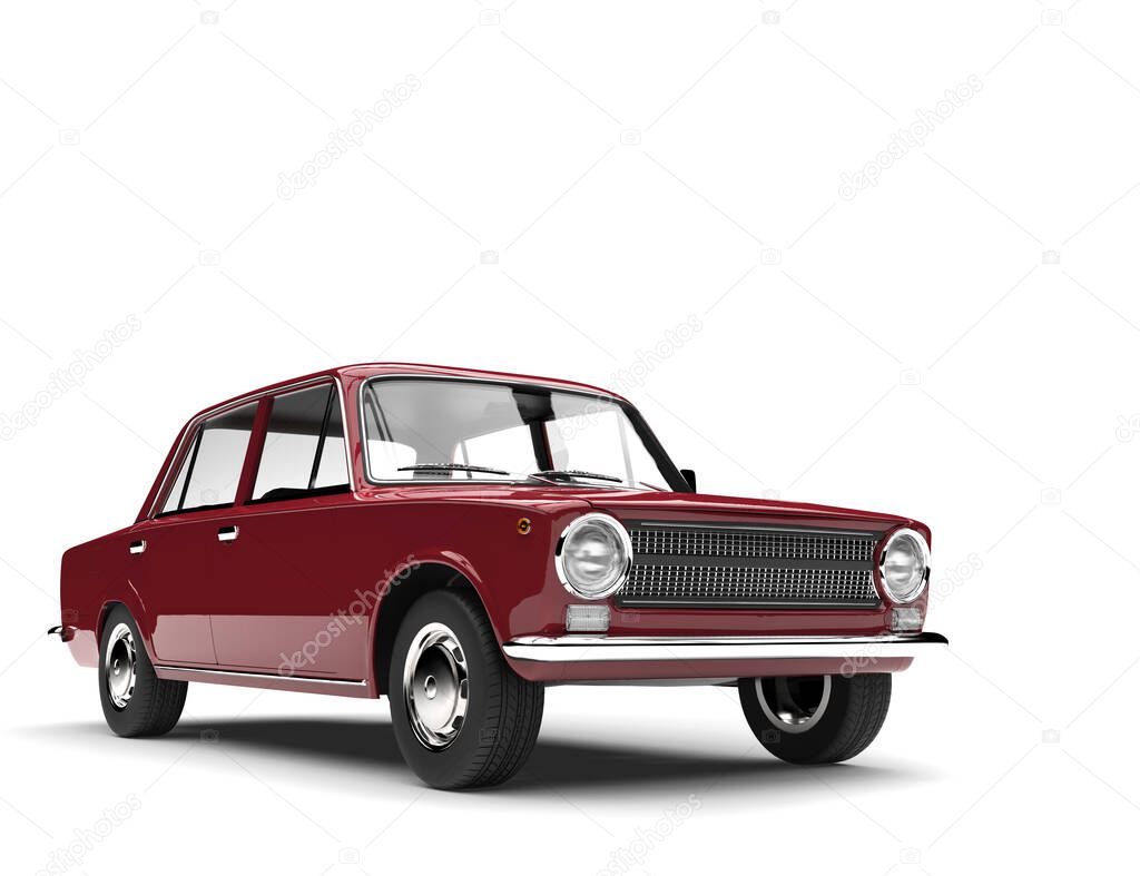 Dark red soviet era vintage car