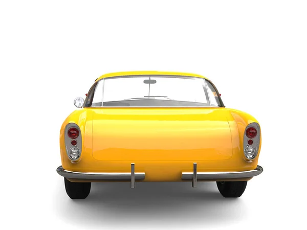Sun Yellow Old Vintage Muscle Concept Car Back View — Stock Photo, Image