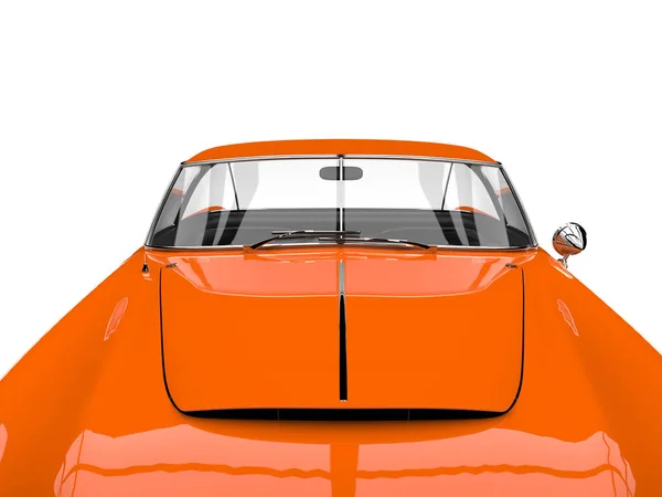 Sharp Πορτοκαλί Αντίκα Αυτοκίνητο Μυών Κουκούλα Κοντινό Πλάνο — Φωτογραφία Αρχείου
