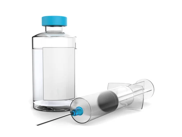 Medical Syringe Glass Vial Vaccine — Stock Photo, Image