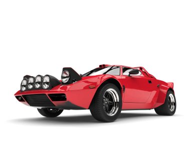 Parlak kırmızı klasik spor yarış arabası