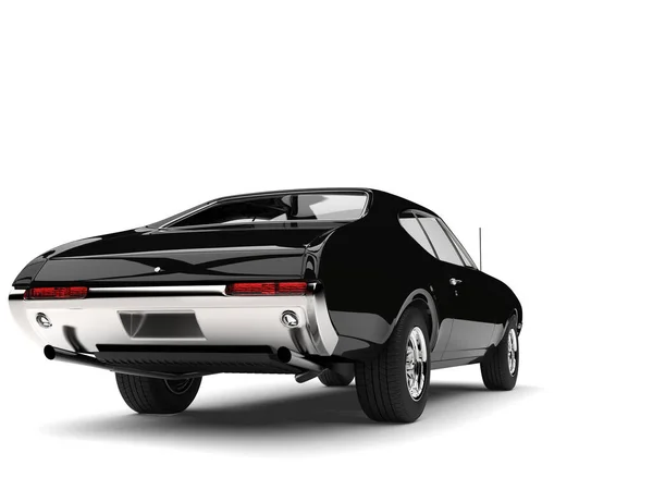 Black Vintage Restored Muscle Car Back View — Stock Photo, Image