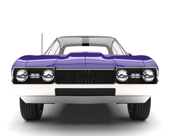 Rico Carro Muscular Roxo Vintage Vista Frontal — Fotografia de Stock