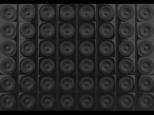 Wall Black Shiny Sound Speakers — Stock Photo, Image