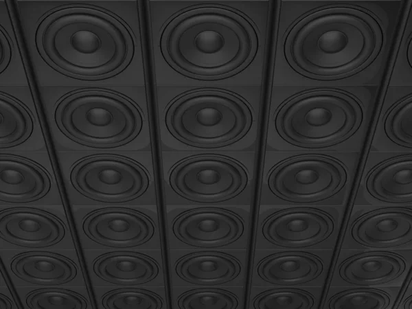 Bas Bas Alt Woofer Ses Hoparlörleri Duvarı Yukarıdan Aşağıya Görünüm — Stok fotoğraf