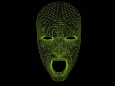 Esrarengiz çığlık atan yüz - çığlık atan yüz maskesi teli