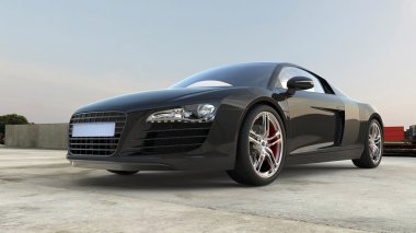 Siyah Supercar güzellik atış