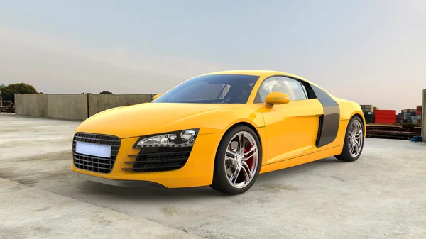 Sarı Supercar — Stok fotoğraf