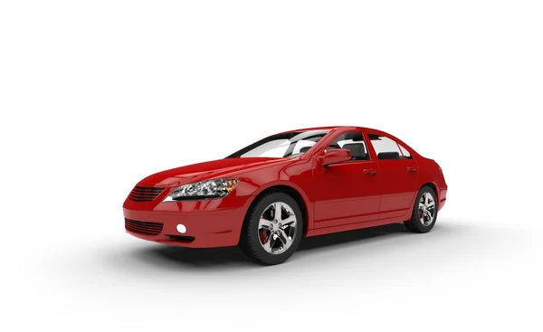 Red Sedan Full Shot — Stock Photo, Image