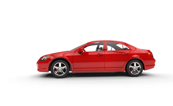 Red sedan - right side view — Stock Photo, Image