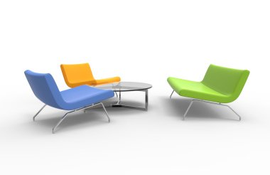 Oturma odası mobilya takımı - sıcak renkler