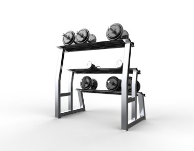 Ağırlık bir stand - arkadan görünüm
