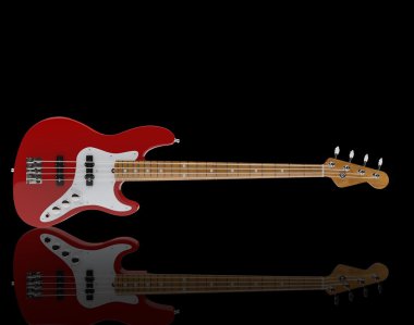 Electric Bass Guitar Red clipart