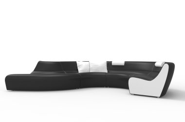 Modern zarif siyah ve beyaz kanepe