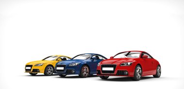 Sarı Mavi kırmızı arabalar